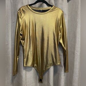 Express Gold Long Sleeve Bodysuit